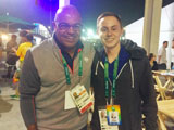 Chris Henderson '18 with Mike Tirico at the 2016 Olympics