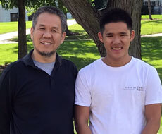 Photo of Chen-Wen Tarn PhD, G’91 and his son, Joshua '23