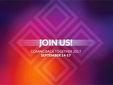 Graphic: CBT logo: "Join Us! Coming Back Together 2017, September 14-17