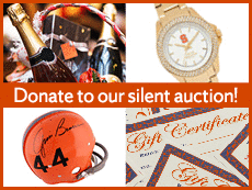 Graphic: Donate to our silent auction! Photos of luxury items and Syracuse gear