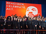 Photo: a chorus sings at the 33rd MLK celebration