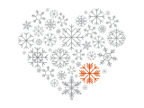 Graphic: A heart made of snowflakes