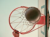 Photo: basketball in hoop