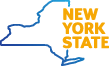 A graphic in the shape of New York state